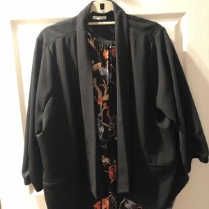 Black open front blazer - plus size